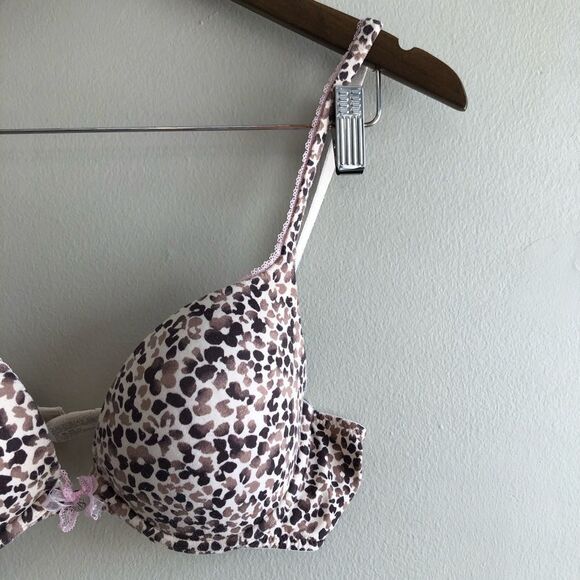 🚨3/$20🚨 Victorias Secret Cheetah Under Wired Supportive Push Up Bra Top Pink 36B - Picture 4 of 14